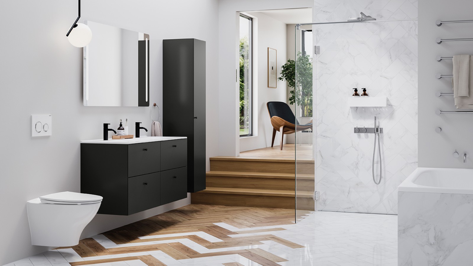 Baderom i nordisk stil Baderom i nordisk stil