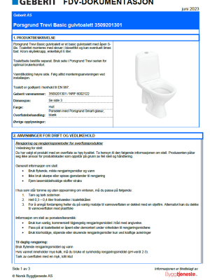 FDV_Trevi Basic toalett, S-lås, åpen enkeltskyll FDV_Trevi Basic toalett, S-lås, åpen enkeltskyll
