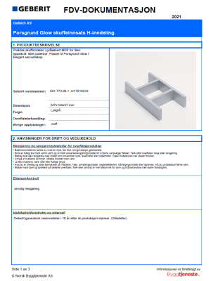 FDV_Porsgrund Glow skuffinndeling underskap, 501.773.00.1 FDV_Porsgrund Glow skuffinndeling underskap, 501.773.00.1
